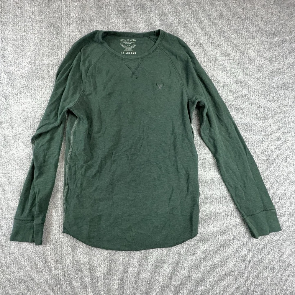 American Eagle Outfitters Shirt Mens Large Green AE Legend Thermal Long Sleeve
